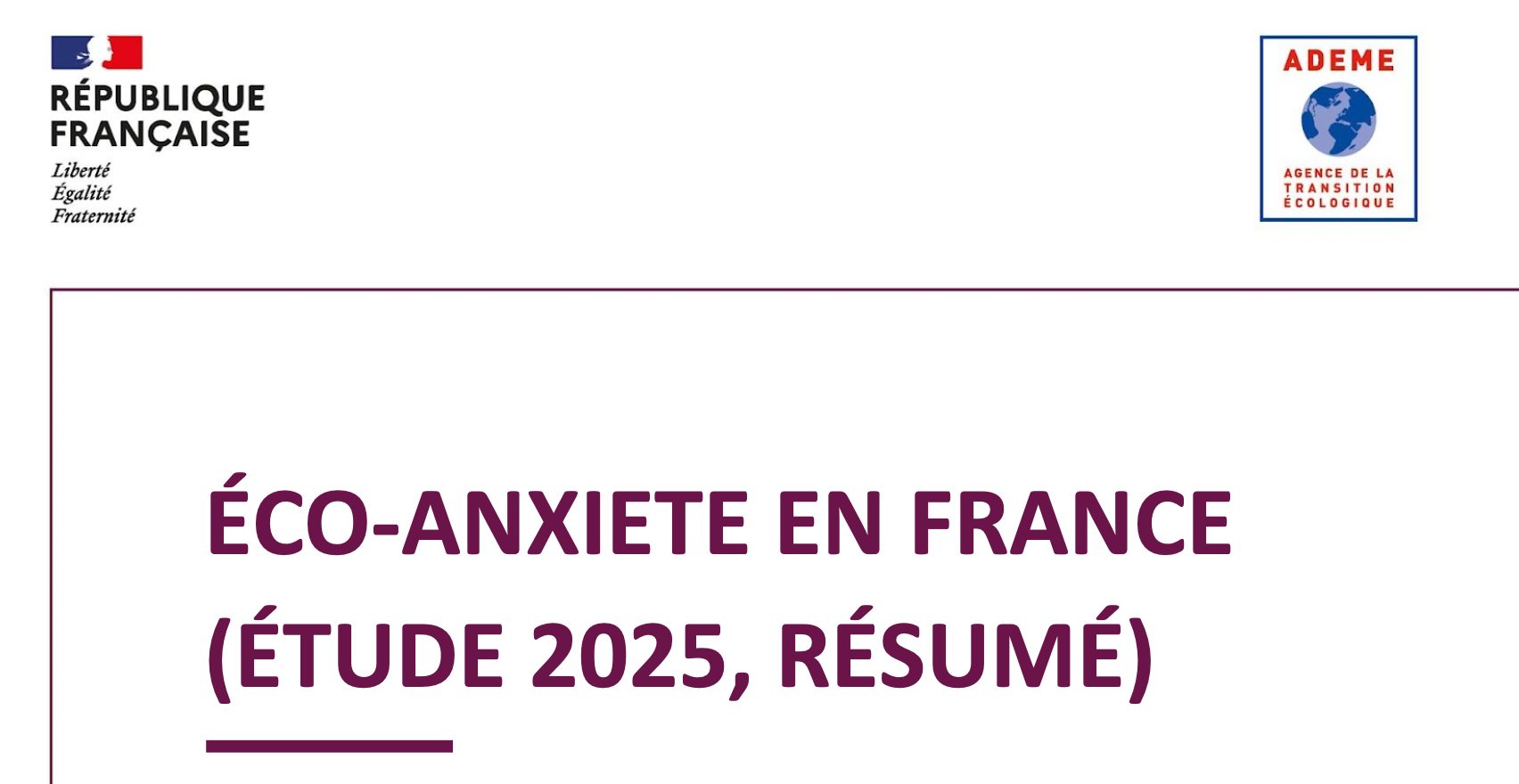 Résumé rapport ADEME état des lieux éco-anxiété en France (2025)